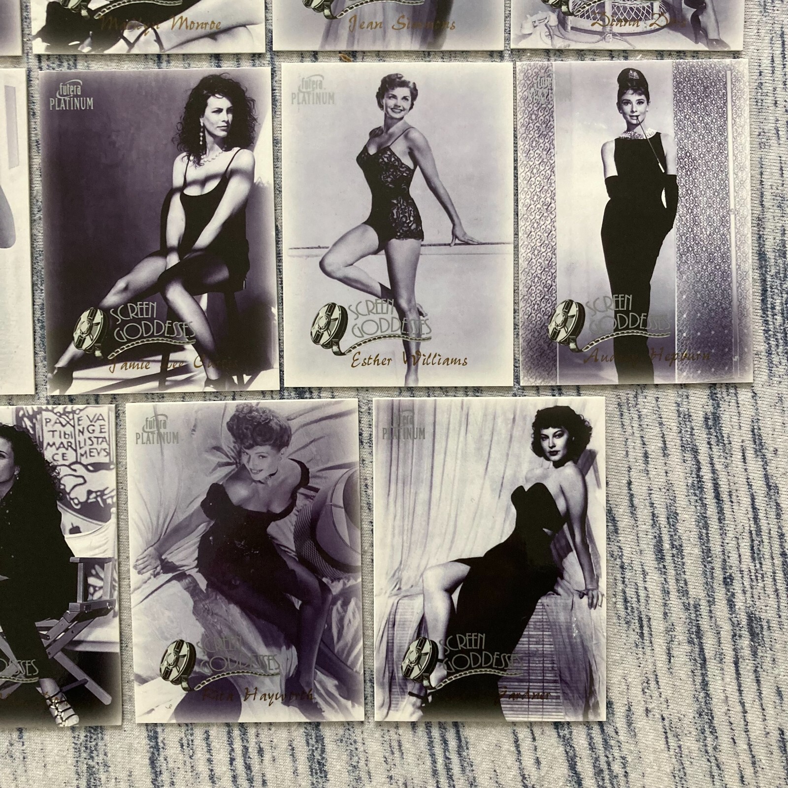Complete set of 14 Futera Platinum Screen Goddesses trading cards. 1999. - Picture 4 of 9