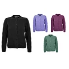 Miss Trendy Womens Ladies Knitted Crew Neck Pocket Front Button Up Aran Cardigan