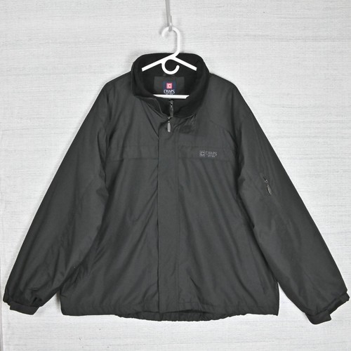 Chaps Softshell Fleece Lined Waterproof Windproof Thermal Black Rain Jacket 3XB - Picture 2 of 24