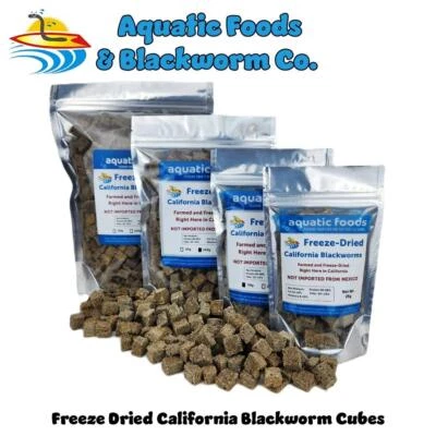 AQUATIC FOODS INC. Freeze-Dried California Blackworms for Cichlids, Discus, Marines & All Tropicals