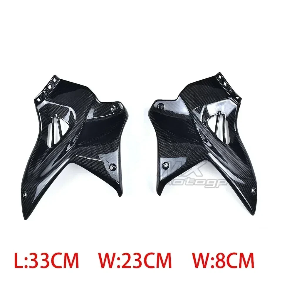 Carbon Motorrad Front Tank Side Panels Cover Fit For KAWASAKI NINJA H2 H2R 15-23 - Imagem 2 de 4