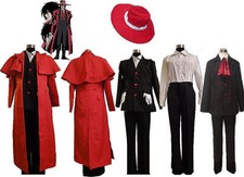 Hellsing Alucard Cosplay Costume Set Vampire Hunter Uniform Outfit custom made