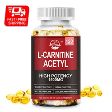 Acetyl L-Carnitine Capsules 1500mg High Potency Brain Energy Support 120 Pil--