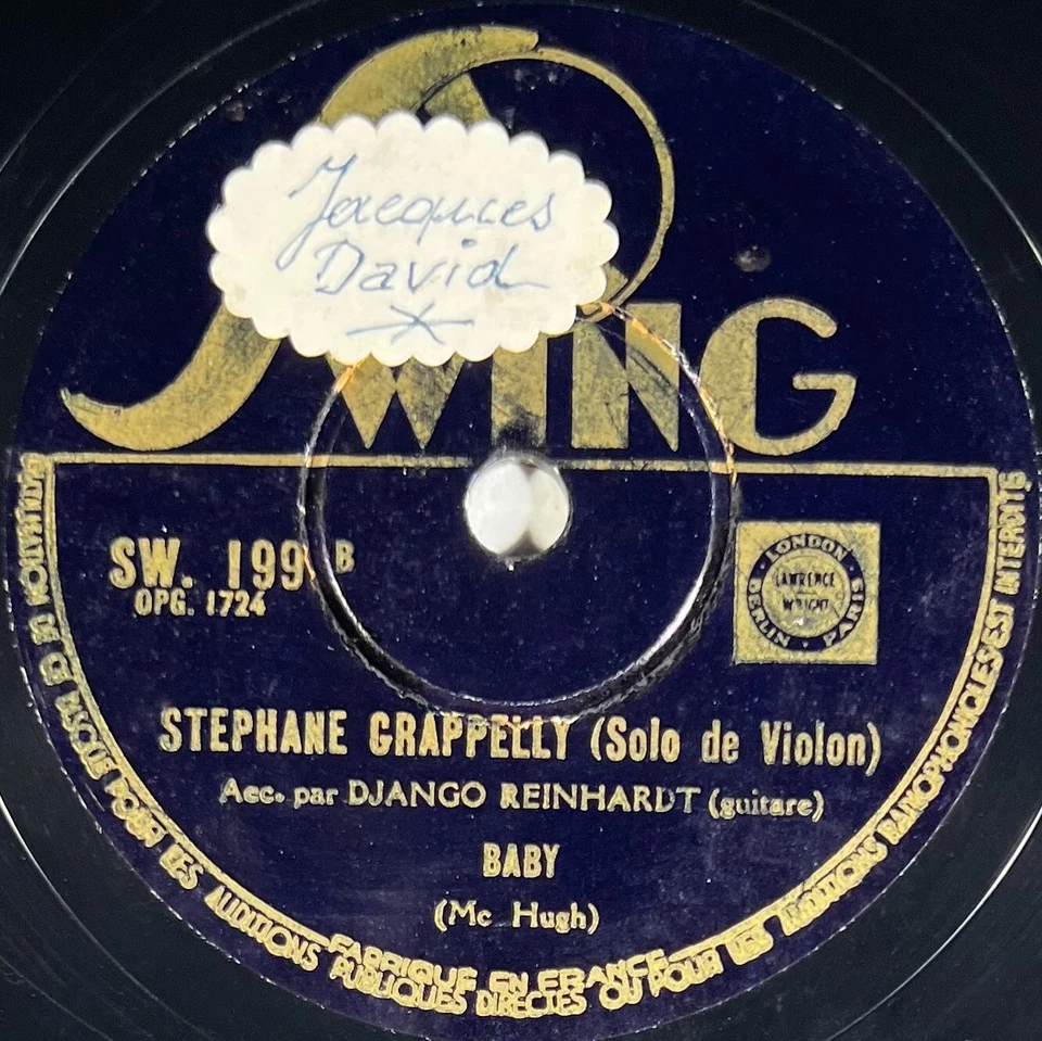 Django Reinhardt & Grappelly : Out of nowhere DISQUE 78 tours rpm SWING SW. 199 - Photo 3/4