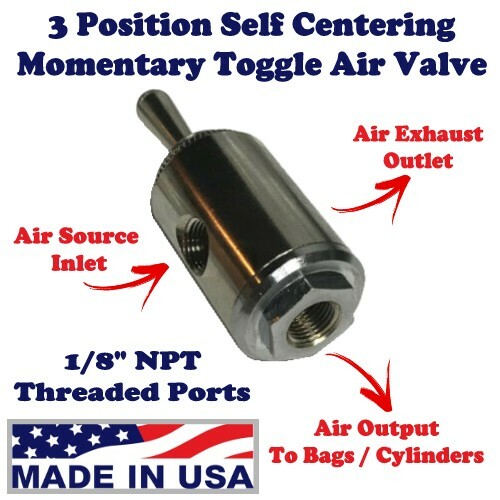 4pcs - Manual Air Ride Toggle Switch Paddle Pneumatic Dump Valve 3 Port 1/8 NTP - Bild 2 von 2