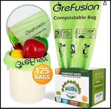 GreFusion Compostable Bags for Kitchen Compost Bin 1.2 Gallon,125 Count,Compost