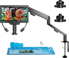 TOMLOV 10" LCD 2000X HDMI Digital Microscope Flex Arm Soldering Microscope Adult