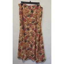 Vintage Floral Silk Maxi Skirt Sz 18 Fairy Cottage Art to Wear