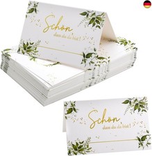 50 Stück Eukalyptus Tischkarten Premium Platzkarten für Geburtstag Hochzeit K