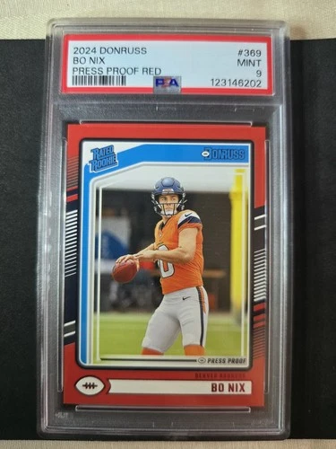 2024 Panini Donruss - Rated Rookie Bo Nix #369 Press Proof Red (RC) PSA 9