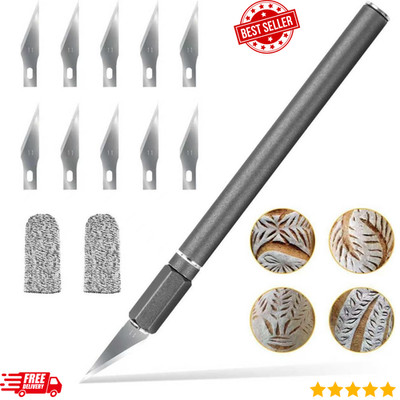 Professional Bread Scoring Knife Set   Sourdough Lame w/10 Blades & Safety Cover