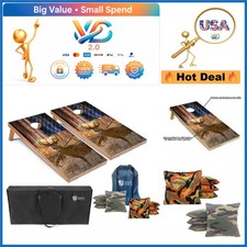 Cornhole Board Set 4'x2' with Bean Bags Carrying Case LED Lights Tournament O...