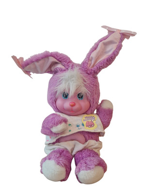 Vintage 1990 Mattel Magic Nursery Pet Plüsch lila Hase Schleifen ca 26cm Vintage