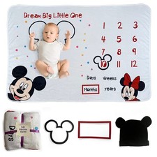 Baby Milestone Blanket with Growth Chart, Hat, and Frames - Perfect for Captu...