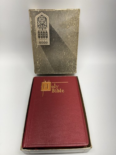Katholische Bibelausgabe Rotgoldränder 1957 große Schrift - Bild 1 von 12