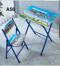 Kids Simple Folding Table & Chair Cartoon Activity Desk Study Different Designs