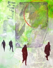 Original Art Mixed Media Collage 11x14 on Art Paper. 'Vaporware Spring'