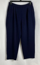 Vintage 90s St John Basics Women's Blue Santana Knit Tapered Pants Sz 4