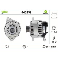 1X Generator Valeo 443259 Passend FüR Fiat Iveco