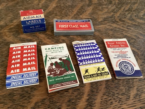 Labels postal Dennison Airmail Special Delivery NYC Boys Athletic League Camp