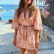 Zimmermann BNWT Daylight Tunic Mini Dress Size 1/AU 10/US 6 Belt Embroidered