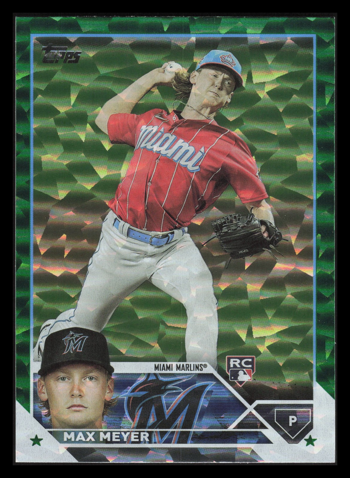 Max Meyer RC 422/499 Green Foil 2023 Topps #388 Miami Marlins