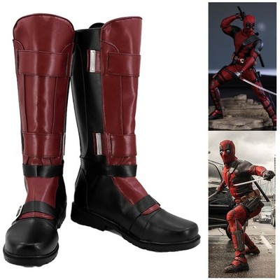 Deadpool & Wolverine Wade Winston Wilson Cosplay Halloween PU Shoes Long Boots