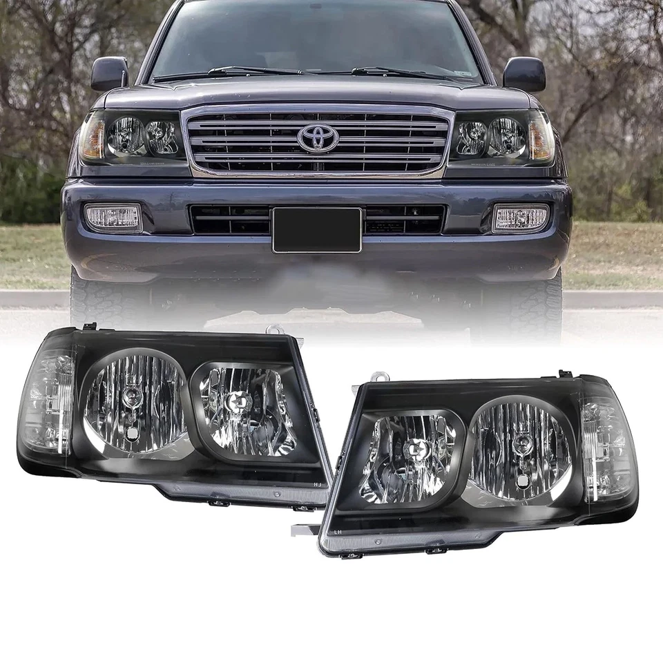 Pair Head lights For 1998-2005 Toyota LandCruiser 100 Series HZJ105 FZJ105 Lamp - image 2 of 4