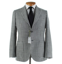 Sartorio Kiton NWT Wool Blend Sport Coat Size 48R 38R US In Gray Check