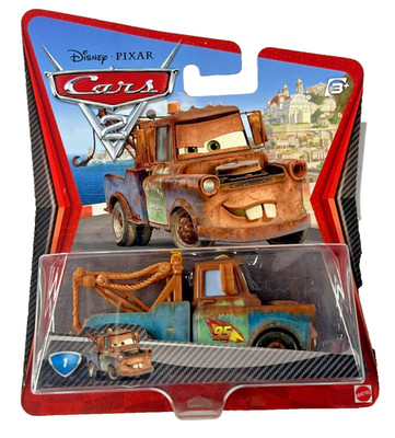 Disney Pixar Mattel Cars 2 Movie Race Team Mater #1 Die Cast Auto - Neu & Versiegelt