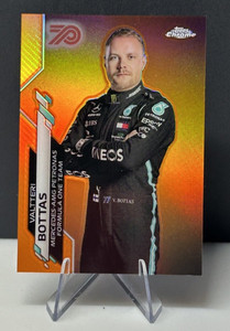 2020 Topps Chrome Formula 1 F1 Racers Valtteri Bottas #2 Rookie RC ORANGE 70th