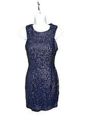 New Look Midnight Blue Body Con Sparkle Dress - Size 8 - Party Night Out Evening