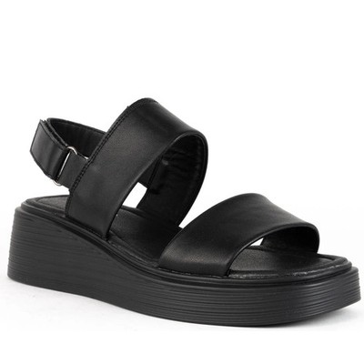 Black Casual Open Sandals Santino Milano A6390
