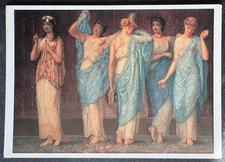 art postcard Bouvier Ready for the Dance painting girls unposted