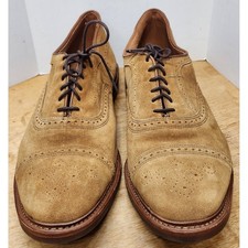 Rare Size Allen Edmonds Strandmok Snuff Suede Cap Toe Brogue Dainite Sole