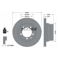 TEXTAR Bremsscheiben hinten Ø299 mm Innenbelüftet für Porsche 911 Cabriolet 944