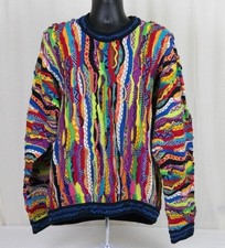 Vintage 90's COOGI 3D 100 Cotton COLORFUL Knitted Cosby Crew Neck SWEATER XL
