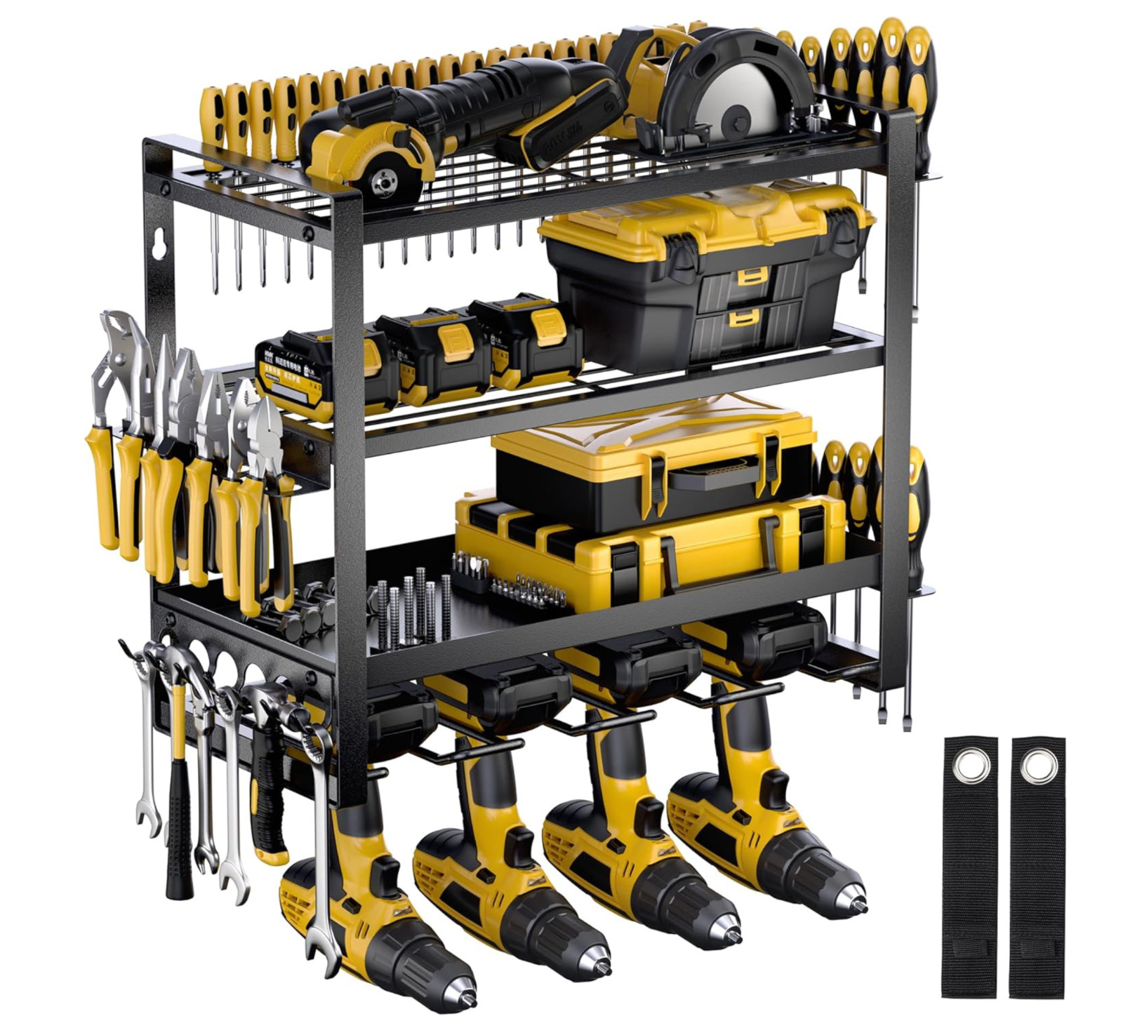 Power Tool Organizer Wall Mount 4 Layer Drill Holder Heavy D
