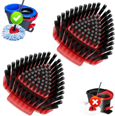 Fatmass 2 Pack Upgraded Spin Mop Replace Scrub Small (Red 2 Pack), Red 