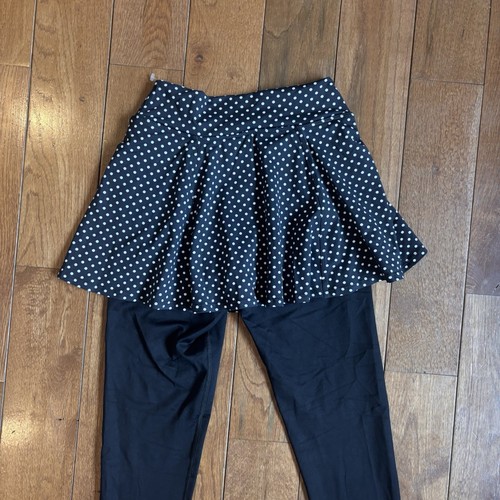 Womens Dona Jo Ace Skirted Leggings 2-in-1 Black White Polka Dots sz 1 (Small) - Picture 10 of 10