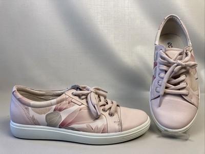 Ecco Soft 7 Floral Rose Dust Pink Sneaker Shoe Women s Size 8 Extra Width GUC