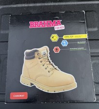 Botas para mujer Brahma For Her Caraway ll punta de acero marrón encaje talla 8,5