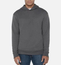 NEW Gap Men's L Textured Hoodie Gray Cotton Blend Casual Pullover Sweatshirt