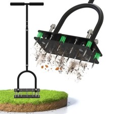 GAINO Lawn Aerator & Aerator Lawn Tool - Manual Yard Aerator for Lawn with 15 Sp