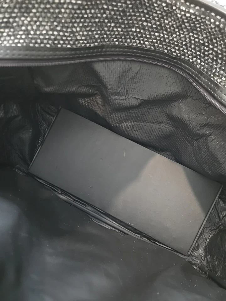 Bolsa de viaje de mano American Flyer con correa ajustable para el hombro gris/negro tweed Foto 2 de 4