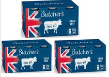 18x Tins Butcher’s Grain Free with Tripe Wet Dog Food Tins 18 x 400g 3.75 per kilo