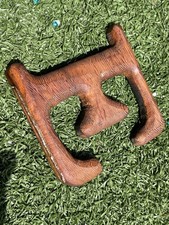 Vintage Wooden Block Letter  E    4  Tall   Rustic Stained Wood Sign Letter