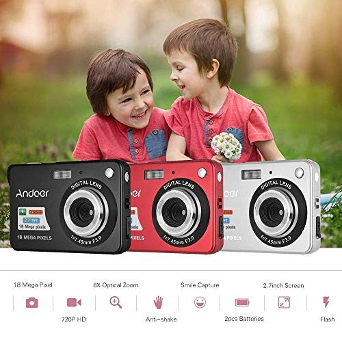 Andoer Digital Camera with 1pcs Rechargeable Batteries 1080P HD 8X Digital Zoom - Picture 3 of 5