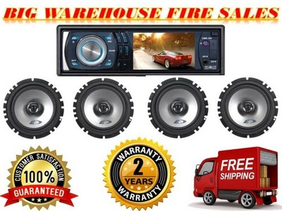 Absolute DMR-380BTAD DVD/CD/MP3/AM/FM Player & 2 Pairs Alpine SXE-1726S 6.5''