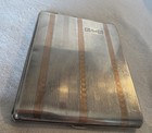 Antique Sterling Silver 18K Gold Art Deco Cigarette/Card Case Monogram SJS 3.8oz